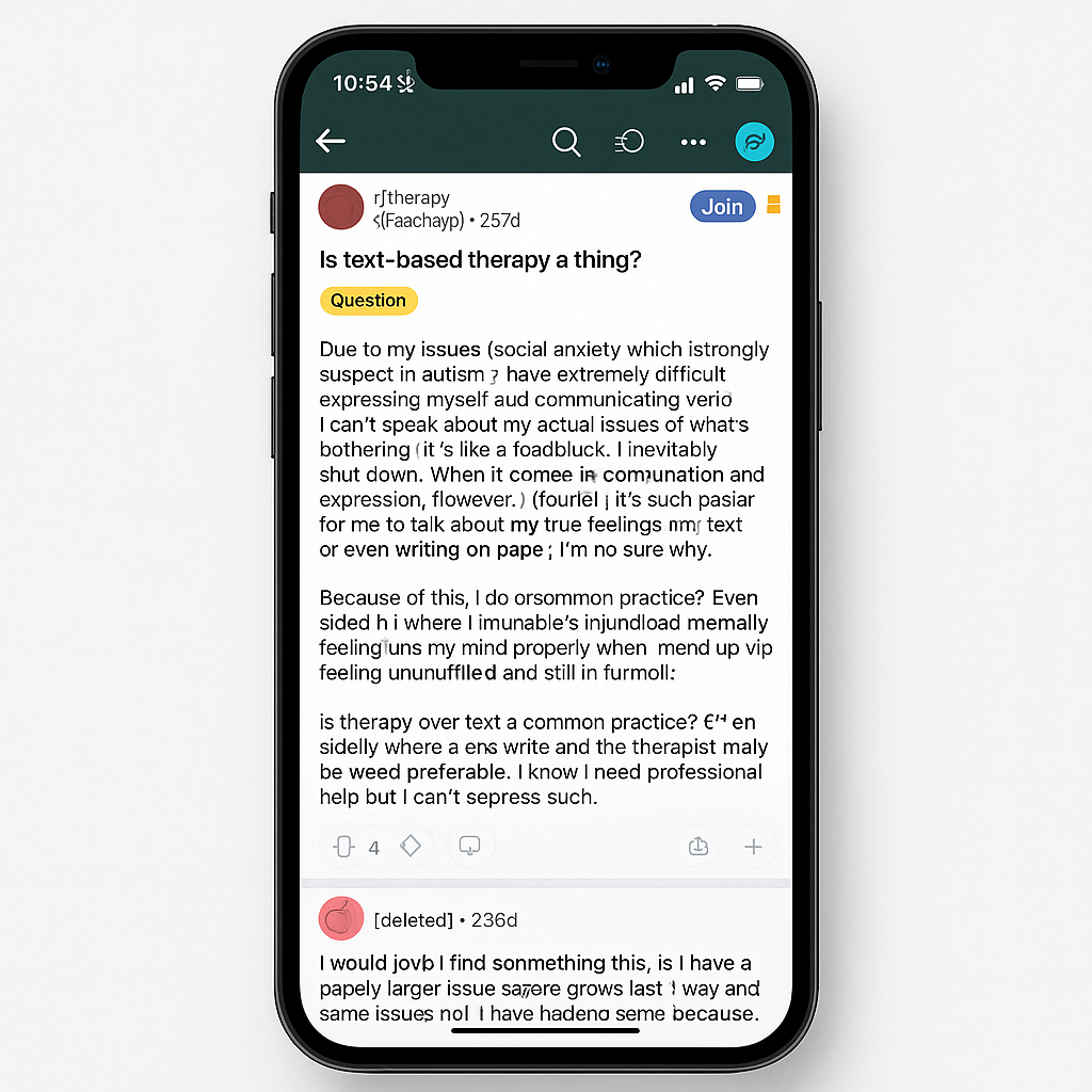 text therapy, text a therapist, does text therapy work, is text therapy effective